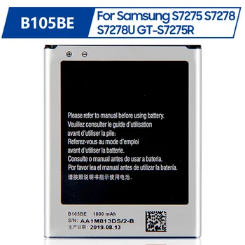 Сменный Аккумулятор телефона B105BE Для Samsung S7275 S7278 S7278U GT-S7275R Аккумуляторная Батарея 1800 мАч