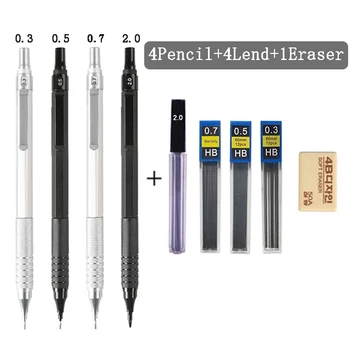 Механический карандаш M & G с низким центром тяжести 0.3/0.5/0.7/2.0 мм Грифели, Черный, Серебристый Цвет, Художественная ручка для Рисования, Школьные Офисные Канцелярские принадлежности