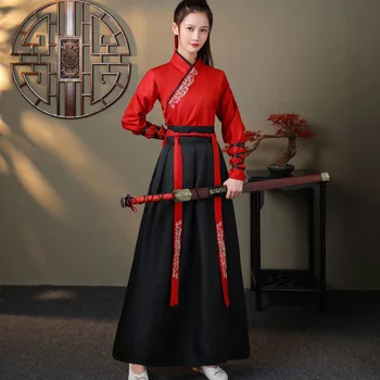 Китайское платье Hanfu, Женская одежда, Винтажный этнический стиль, Модная одежда, Элегантная Уличная одежда, Повседневное китайское традиционное платье