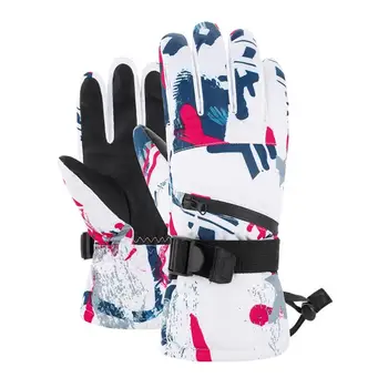 Лыжные перчатки для сноуборда Водонепроницаемые Лыжные перчатки для холодной погоды Теплые аксессуары Мягкие теплые перчатки с сенсорным экраном Утолщенные ветрозащитные