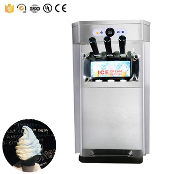 Коммерческая машина для производства мороженого с 3 вкусами, оборудование для производства мороженого 18-22 л / ч, высококачественная машина для мягкого мороженого из нержавеющей стали