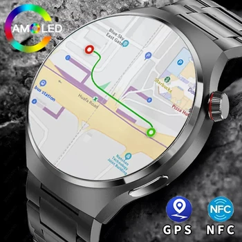 2023 NFC Смарт-Часы Мужские GPS Трекер AMOLED 360 *360 HD Экран AI Голосовой вызов Bluetooth IP68 Водонепроницаемые смарт-часы Для Huawei IOS