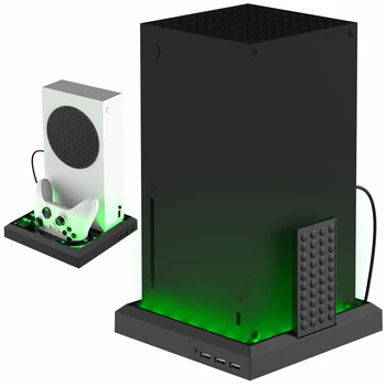 Подставка для зарядки охлаждающего вентилятора для Xbox серии X/S, вертикальная подставка, ручка для управления RGB-красочным светом, кронштейн для зарядного устройства