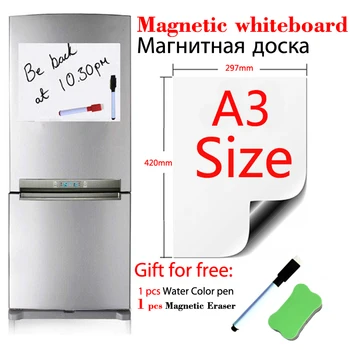 Магнитная виниловая доска формата A3, Наклейки на холодильник для детей, магнитные доски сухого стирания, Кухонные Офисные доски для сообщений