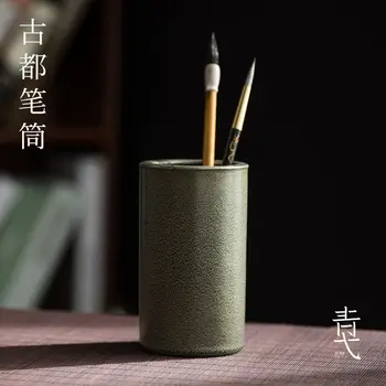 Украшение рабочего стола в древнем китайском стиле, кисточка для хранения, керамический держатель для ручек, porta lapices de escritorio