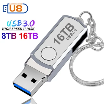 Новый 2023 Usb 3.0 Флешка 2 ТБ Высокоскоростной флеш-накопитель 16 ТБ Металлический USB флэш-накопитель 4 ТБ 8 ТБ Портативный SSD Memoria U Диск