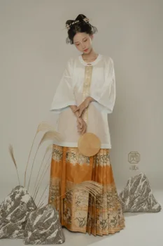 WuErJi Оригинальная китайская традиционная одежда Hanfu для женщин, Китайское платье, Элегантная юбка с лошадиным лицом