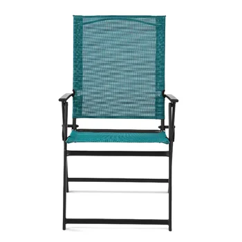 Опоры Greyson Square, набор из 2 складных стульев для патио, мебель для балкона бирюзового цвета, уличная скамейка