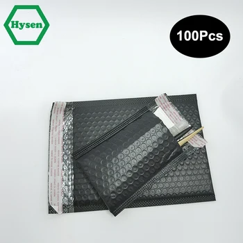 Hysen 100шт Оптом Черный самоклеящийся Почтовый пакет с пузырьками для косметики, Сумка для доставки пузырьков, Упаковочные пакеты для доставки