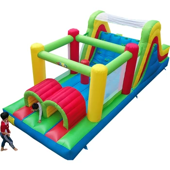 Надувной домик для прыжков во дворе 6.5*2.8*2.4 м-образный замок с препятствиями для детских надувных игр, игрушки, Горка, Батут для прыжков