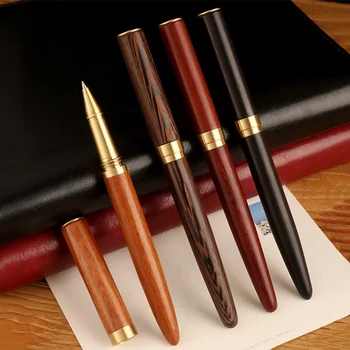 Модная гелевая ручка из сандалового дерева, Высококачественные ручки для подписи из натурального дерева, Минималистичный дизайн, ручки для письма, школьные принадлежности