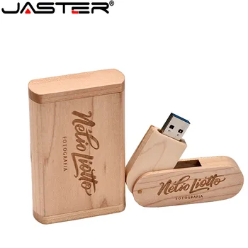 JASTER Новый USB 2.0 Деревянный Флип-Бокс Флэш-накопитель Memory Stick Ручка 4 ГБ 8 ГБ 16 ГБ 32 ГБ 64 ГБ U-диск Подарки Бесплатно С Пользовательским ЛОГОТИПОМ
