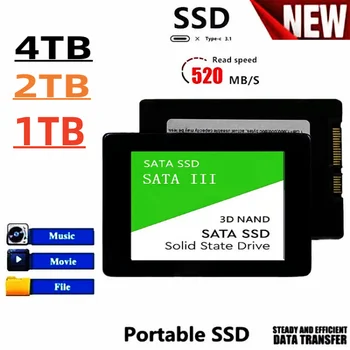 SSD 2 ТБ 1 ТБ Жесткий диск Sata3 2,5 Дюймовый Ssd TLC 500 Мб/с. Внутренние твердотельные накопители Высокой Скорости для Ноутбуков и SSD-компьютеров