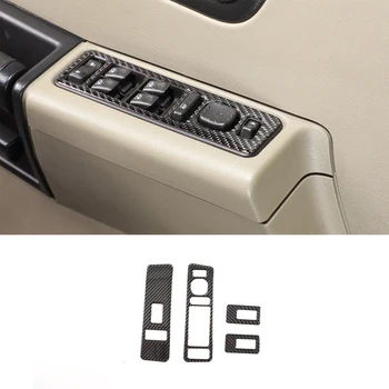 Для 2003-2007 Hummer H2 Наклейка на панель переключателя подъема автомобильного стекла из мягкого углеродного волокна, Аксессуары для украшения автомобиля, 4 шт.