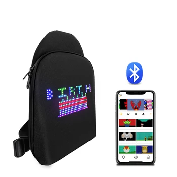 Светодиодная сумка с управлением приложением, Умный пиксельный светодиодный рюкзак для женщин, мужчин, сделай САМ, Граффити, динамическая светодиодная сумка-мессенджер, сумка-слинг, светодиодный дисплей
