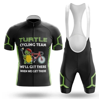 Мужская команда Turtle Cycling Team, Комплект Джерси для велоспорта, Нагрудник, Шорты, Костюм, Велосипедная одежда, комплекты для горных шоссейных велосипедов, одежда