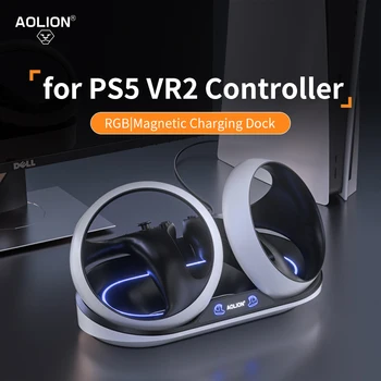 Кронштейн для зарядки PS5 VR2 с контроллером RGB-подсветки, док-станция для зарядки PS5 VR2, аксессуары