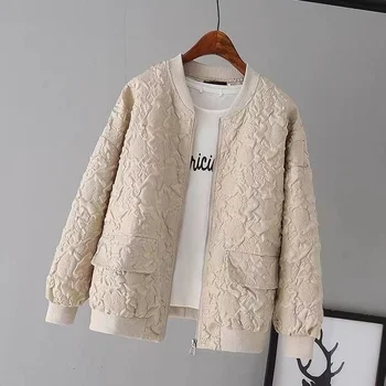 Демисезонная женская короткая бейсбольная куртка, Корейское модное верхнее пальто, Высококачественный Дизайнерский Белый топ, Свободный для отдыха, Новинка