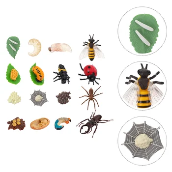 4 комплекта Цикла роста животных, развивающие принадлежности, украшение в виде модели насекомого, футляр для игрушек в виде маленьких животных, игрушка в виде паука, Пластиковая мисс