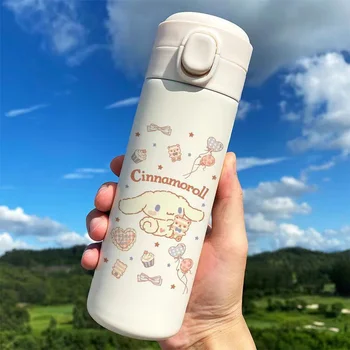 Sanrio Cinnamoroll Аниме, Детская кружка-термос, Милая Мультяшная Девочка, Кружка для молока, Кавайная спортивная бутылка для воды, Кофейная чашка, Бутылка для воды, подарок