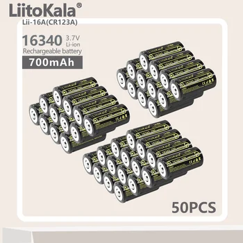 50ШТ LiitoKala Lii-16A Литий-ионный Аккумулятор 16340 CR123A Аккумуляторные Батареи 3,7 В CR123 для Лазерной ручки Светодиодный Фонарик Cell