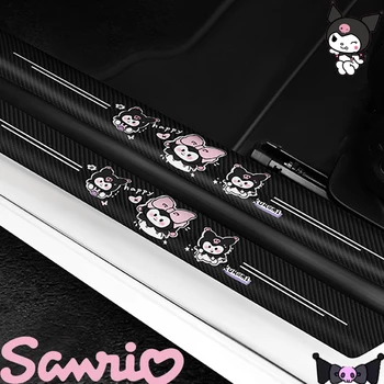 Автомобильные наклейки Sanrio Kuromi Pachacco с милой мультяшной полосой для защиты от царапин на двери автомобиля, общие наклейки для защиты дверей автомобиля