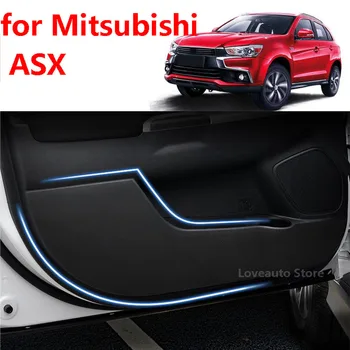 Для Mitsubishi ASX Автомобильная Дверь Противоударная Накладка Кожаная Дверная Планка Коврик Крышка Наклейка 2020 2019 2018 2017 2016 Аксессуары