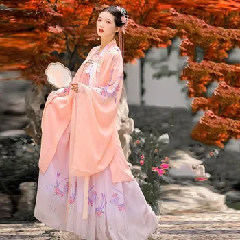 Элегантный Сказочный китайский традиционный народный костюм Ханфу, Танцевальная одежда, Костюм для выступлений, Восточное Древнее платье принцессы, Одежда