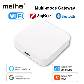 Maiha Tuya ZigBee 3.0 Bluetooth Gateway Hub Приложение Smart Life Домашний беспроводной пульт дистанционного управления Работает с Alexa Google AssistantM