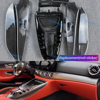 Отделка приборной панели из настоящего углеродного волокна для Mercedes GT amg Аксессуары для внутренней отделки Mercedes GT50 53 63 дверная панель