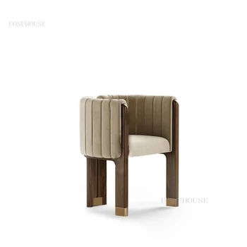 Стулья для гостиной из скандинавской ткани, Современный обеденный стул со спинкой из массива дерева, Роскошное односпальное кресло, Мебель для дома Sillas