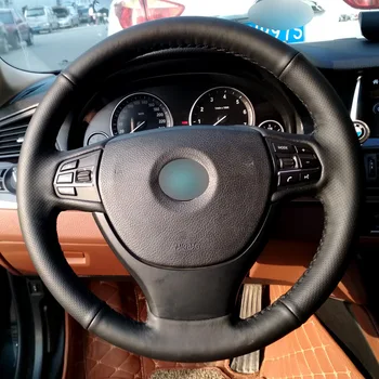 Сшитый вручную Чехол на Руль из натуральной кожи для BMW 5 Серии 2012 520Li 523Li из воловьей Кожи, Аксессуары Для интерьера автомобиля