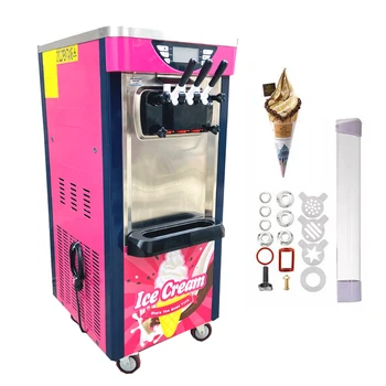 Коммерческая машина для мягкого мороженого Мощностью 2100 Вт Бар Кафе Магазин 3 Вида Мороженого Торговый автомат