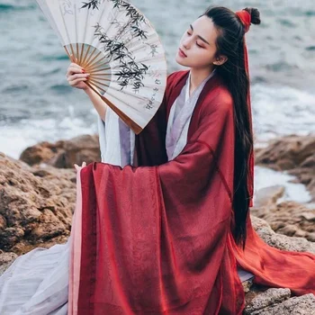 Hanfu Платье Женское Китайское Традиционное Hanfu Комплект Женский Костюм Для Косплея Летний Hanfu Красный Для Женщин