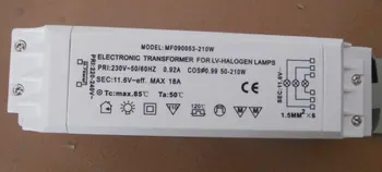 электронный трансформатор мощностью 210 Вт для низкогалогенных ламп низкого напряжения; вход 220 В переменного тока