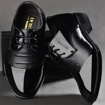 Классические модельные туфли в стиле ретро, черные кожаные оксфорды, повседневная деловая обувь для мужчин, свадебная вечеринка, Офисная официальная рабочая обувь