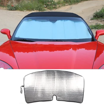 Для 2005-2013 Chevrolet Corvette C6, Алюминиевая фольга, серебряное переднее стекло автомобиля, защита от ультрафиолета, солнцезащитный козырек, автомобильные аксессуары