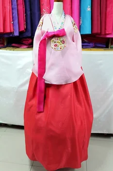 Платье из креповой пряжи Ханбок, платье Ханбок, Женская национальная традиционная одежда для торжественного банкета