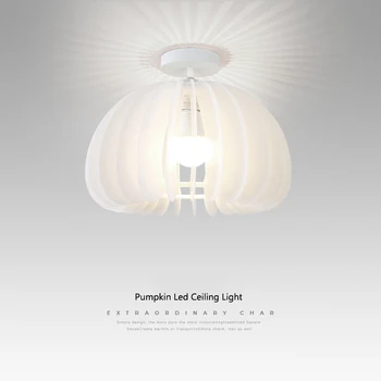 Скандинавский Креативный светодиодный потолочный светильник в виде Тыквы Белая лампа для спальни, столовой, домашнего декора, Акриловые светильники для ресторана E27