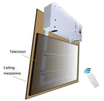 Электрическая система скрытых подъемников, Моторизованный Откидной механизм подъема телевизора, Дистанционное крепление для телевизора на потолке