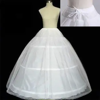 Белая Нижняя юбка Трапециевидной формы с 3 обручами, Кринолин, нижняя юбка-комбинация для бального платья, Свадебное платье