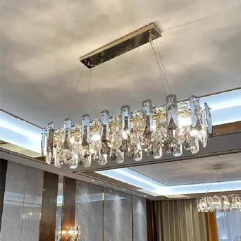 Светодиодная подвесная лампа Современная креативная атмосфера гостиной из скандинавского хрусталя Роскошное Геометрическое Декоративное потолочное облако