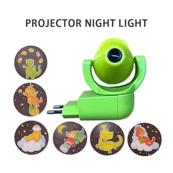 Ночник Светодиодный Проектор 6 Изображений Датчик фотоэлемента EU Plug Ночник Лампа для детей Освещение для украшения детской Спальни