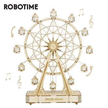Robotime DIY Деревянная вращающаяся модель Колеса обозрения с музыкальными игрушками для детей на день рождения TGN01