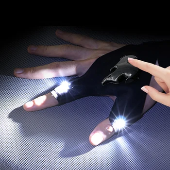 Светодиодные Перчатки Пальчиковая Лампа USB Перезаряжаемый Волшебный ремешок Перчатки без рук Фонарик Открытый водонепроницаемый Аварийно-спасательный Ремонт Ночное Освещение