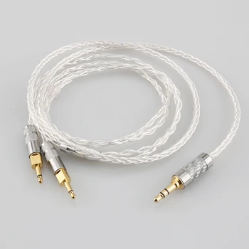 2,5 мм 4,4 мм XLR 3,5 мм 8-жильный посеребренный OCC кабель для наушников для наушников Sennheiser HD700