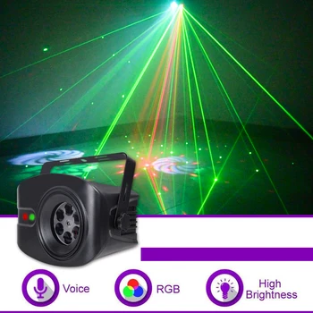Лазерный проектор для домашней вечеринки, DJ Disco, проектор сценического освещения KTV, интеллектуальное управление звуком, профессиональный светодиодный лазерный проектор