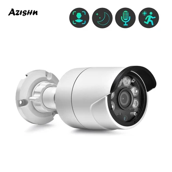 AZISHN 8MP 48V POE IP-камера Распознавание лица с Двойным Источником Света Защита Безопасности CCTV Цветная Камера Ночного Видения Умный Дом