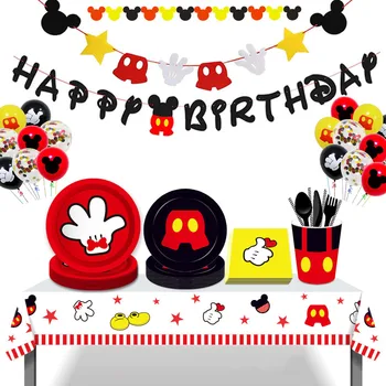 1-й день рождения Микки Мауса, вечеринка, Топпер для крещения ребенка, церемония для мальчиков и девочек, день рождения, детская вечеринка, Цветной декор