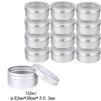 10/20/30pcs Aluminum Tin Jars With Lid Cream Box Lip Balm Cosmestic Container Clear Window Candle Jar Pot контейнер для косметик